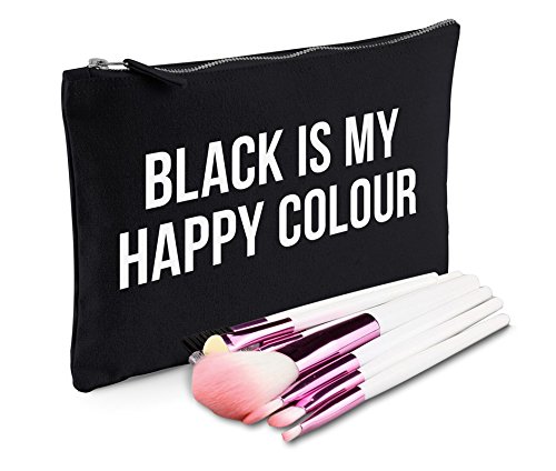 Sanfran - Black Is My Happy Colour Grunge Goth Make-Up Bag - Large / Black