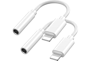 Unnderwiss Adattatore Cuffie per Phone [Certificato MFi Cavo Aux Audio Dongle Convertitore, Compatibile con Phone 14Pro/14/13/12/SE/11/X/XS/8/7（2 Pack）