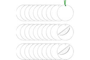 Sozakka 30 Pièces Plaque Acrylique Transparente Disque Plexiglass Plaque Transparent Plexiglass Rond Plastique Pexiglace Transparent Feuilles Acrylique pour Peinture,Encadrement, Impression -5cm*2mm