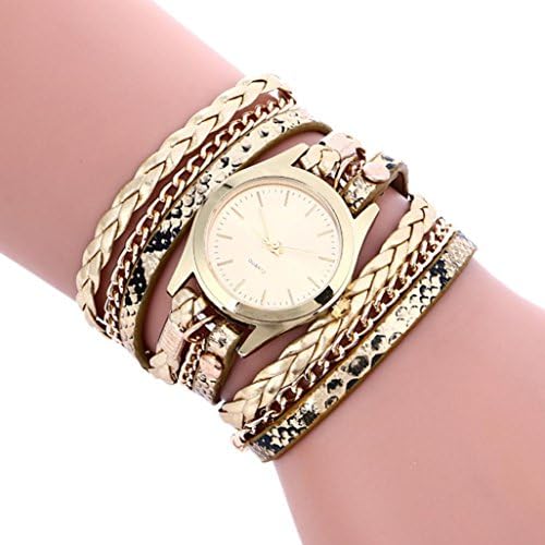 Absolute Cheap!MEIbax Bohemian Style Fashion Weave Leather Bracelet Lady Womans Wrist Watch (Black)