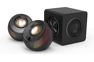 CREATIVE Pebble X Plus 2.1 Haut-parleurs d'ordinateur USB-C avec subwoofer et éclairage RVB Personnalisable, Bluetooth 5.3, USB Audio, jusqu'à 15W Puissance RMS pour PC et Mac