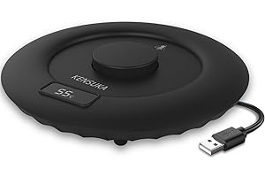 Calentador de Taza KENSUKA para Escritorio, operación por inducción de Gravedad, Temperatura Constante de 55℃, Entrada de energía USB 5V/2A, Lavable con Agua.