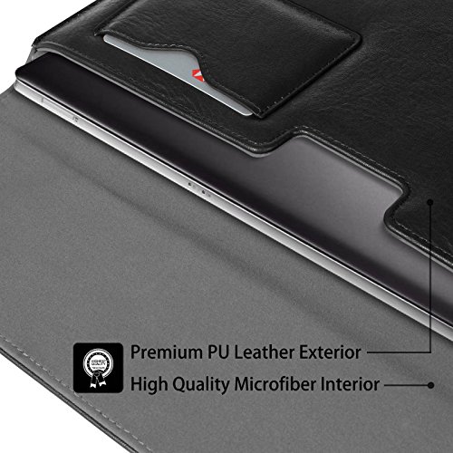 Fintie 11-12 Zoll Tasche – Kunstleder Hülle Schutzhülle Sleeve Wallet Case Aktentasche mit Karten-Slot für Microsoft Surface Pro 4 / 3, Surface 3, Lenovo Yoga Book 10,1 Zoll, MacBook Air 11 / MacBook 12 Notebook Laptop Bag, Schwarz - 5