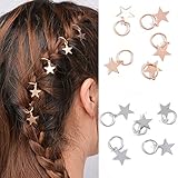 Bodhi2000® 10Pcs Women's Girl's Cute Shiny Star Hair Rings Hair Clips for Braids Plaits