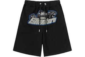 BIXPAK Trapstar Maglietta a Maniche Corte, Jogging Pantaloncini, con Logo Ricamo Trapstar, Unisex, Taglie S-XL (Color : Black Shorts, Dimensione : S)