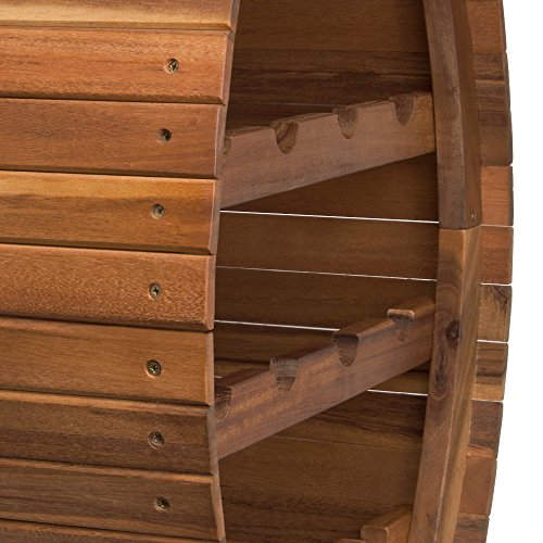 Weinregal für 12 Flaschen aus Holz im stilvollem Design Weinständer Weinfass Flaschenregal Fass Flaschenständer - 5