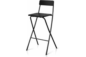 Jardin202 - Taburete Plegable Alto de Metal Extra Grueso con Reposapies para Cocinas y Bar | Silla con Respaldo Resistente | Unidad