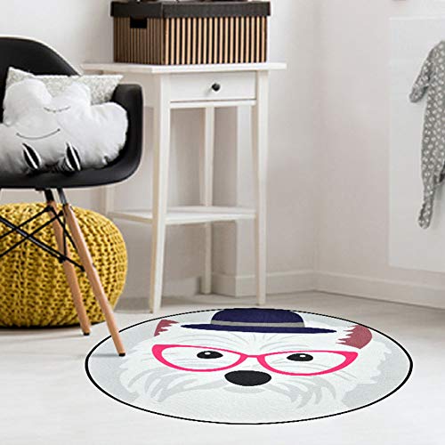 wlw Tapis De Jeu Pliable pour Bébé, Tapis pour Enfants, Tapis De Jeu, Salle De Jeux Ronde, Chien E- 150 * 150CM