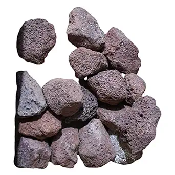 STMM BIG SIZE Natural Lava Rocks for Gas Grill Barbeque Tandoor Red (2 to 3 inch) (2 kg)