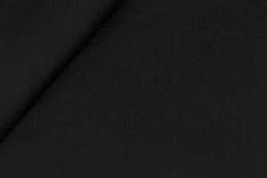 LE ANTICHE MERCERIE PANNOLENCI a Tinta Unita, Vendita al Mezzo Metro, 1 quantità = 50 CM, Vari colori, Altezza 180 cm (NERO)