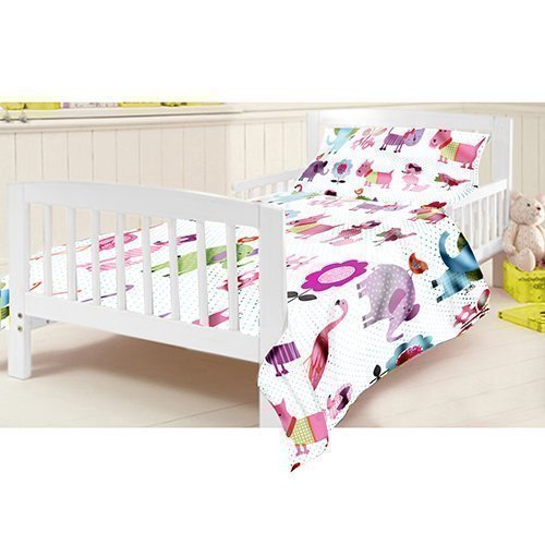 Ready Steady Bed Children's Junior Cot Bed Size Cute Pets Print Duvet Cover Set. Size: 120cm x 150cm