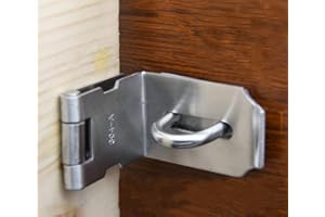 WANLIAN Heavy Padlock Hasp Duty, Scrocco Hasp per porta a 90 gradi, Chiusura a scatto con angolo di sicurezza in acciaio inox per Push/Sliding/Barn Door, Nichel satinato a più spessore