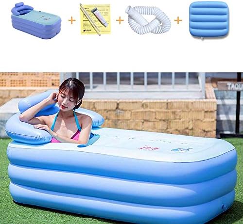 Inflatable Bathtub Adult size Warm Portable Home Spa, Comfortable Bath (Blue)
