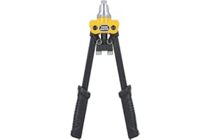 TOUGH MASTER Rivet Gun 5-in-1 Robust Professional Riveter Tool Three Interchangeable Head Nozzles 1/8" (3.2mm) 5/32" (4mm) 3/16" (4.8mm) Three Clamping Jaws Complete River Set for Metal, Wood, Plastic