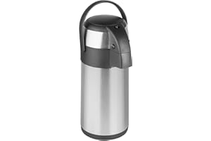 Innoteck Essentials Airpot 3L - Termo térmico aislado al vacío de acero inoxidable de 3 litros, con acción de bomba, para té, café, apto para bebidas frías y calientes hasta 24 horas, con cierre de