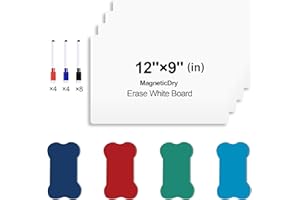 Mailfull Pizarra Blanca Pequeña 4 Piezas Mini Pizarra Blanca de Doble Cara con 16 Bolígrafos y 4 Borradores(Color aleatorio) Pizarras Blancas Portátiles Duraderas para estudiantes aulas hogar y oficin