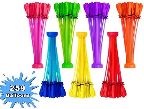 FJBMW Water Balloons，Gift for Boys &amp; Girls Outdoor Sports Like Picnics, Pool Parties and Summertime Fun,Easy Fill 111 Water Balloons in 1 Minute，7 Bunches (259 balloons) (2)