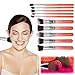 ACEVIVI Professional 10pcs Premium Synthetic Kabuki Makeup Brush Set Foundation Blending Cosmetic Brushes Essential Kit