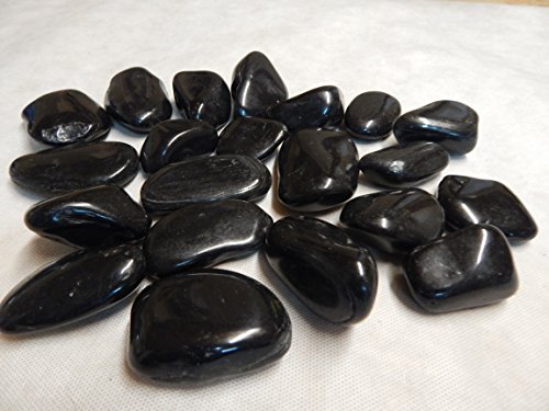 20kg Polierter Kiesel Glanzkies Flusskiesel Kieselsteine Gartenkies Zierkies Ziersteine schwarz - 2
