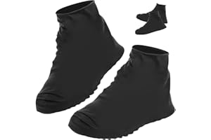 YITYDAMAI 4 Paires Surchaussures Lavable Antidérapants, Sur Chaussures Réutilisables, Couvre Chaussure Impermeable, Surchaussures Impermeables, Couvre-Chaussures Antidérapantes pour Intérieur Extérieur, Noir