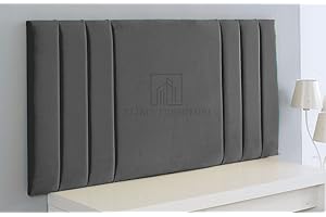 ELIXIR FURNITURE Rio 3 Headboard Divan Bed Bedroom Decor Hotel Furniture Plush Velvet Fabric (Grey, 5ft Kingsize)