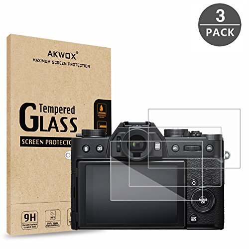 [3 Unidades] Protector de Pantalla para Fujifilm X-T20 X-T10 X-A1 X-A2 X-M1 X-E3 X 30 AKWOX [9H Dureza] Cristal Vidrio Templado para Fujifilm X-T20 X-T10 X-A1 X-A2 X-M1 X-E3 X 30 Cristal Templado