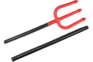 ALSINO Trident fourche de diable rouge et noir (00576) en plastique, longueur 112 cm Démontable Accessoire parfait pour compléter votre déguisement de Diable Idéal à utiliser lors d'Halloween, d'une soirée déguisée ou à thème Démontable