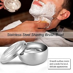 Shaving Brush Bowl Stainless Steel Shaving Mug Cup Men's Barber Soap Bowl Face Cleaning Tool - Image 9