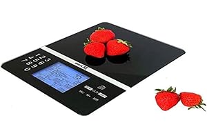 smartLAB diet Nährwert Analysewaage - 5kg I Digitale Lebensmittel Waage mit food nutrition scale I Smarte Küchenwaage Diätwaage schwarz für Diabetiker
