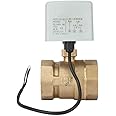 fasient Motorized Ball Valve,AC220V DN50 2 Inch 2-Way 3-Wire High Strength Brass Electric Motorized Ball Valve Threaded Valve Actuator for Heating,Ventilation,Air Conditioning,etc
