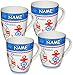Produktbild 2 Stück _ Kaffeetassen / Henkeltassen - " Maritim - Anker & Steuerrad " - incl. Name - groß - 300 ml - Keramik / Porzellan - Teetasse - Mikrowellengeeignet - Trinktasse mit Henkel - Nordsee / Strand Meer - Schiffsreise / Kreuzfahrt - Henkeltassen - Keramiktasse - Tasse Becher - Porzellantasse - Tassen / Kaffeetassen lustig - Kapitän / See - Matrose - Schifffahrt - Schiff Urlaub Reise - Boot - Ozean / maritime Deko - Ostsee Wasser - Kaffeebecher - Teetassen - Henkelbecher