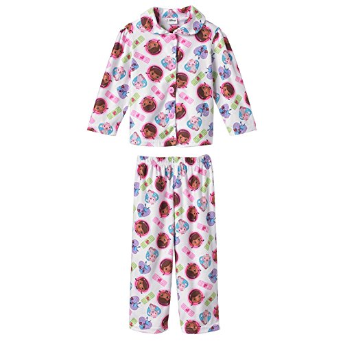 Disney Doc McStuffins Toddler Girls Flannel Button Up Pajama Set - 3T