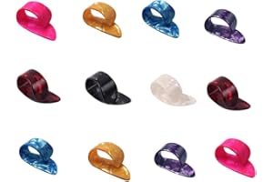 CAASFOOY 12 Stück Daumenplektren, Gitarren Fingerschutz Fingerspitzen, Gitarrenplektren, Fingerplektren, Daumenplektren, ideal für Anfänger und Profis