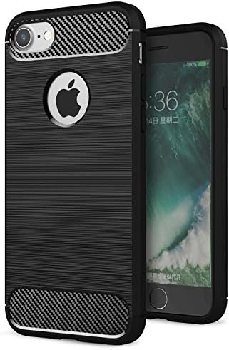 Iphone 7 Case, HOWSEN Carbon Fiber Resilient Rugged Armor Cover for Iphone 7 (Black)