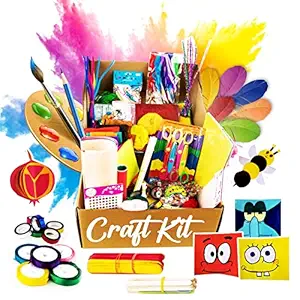 Sparklebox (26 in 1) Big Craft Kit for Kids |Arts and Crafts Supplies for Kids | Creative Toy & DIY Set for Kids -Best Gift for Kids | 6, 7, 8, 9, 10 Years and Above.