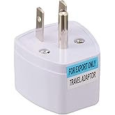 Single-Business 523738 Travel Adapter USA Universal with Male Plug, White