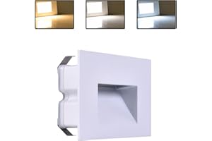 Partenopea Faretto segnapassi da esterno lampada da muro IP65 LED 5W incasso scatola cassetta 503 scale giardino viale gradini CCT 3 Tonalità selezionabilI luce fredda calda Naturale (Bianco)