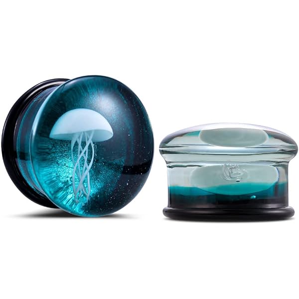 COOEAR Glas-Tunnel & Plugs Im Galaxy-Design – Dehnungsschmuck Fürs Ohr, 2g (6 Mm) Bis 25 Mm, Im Geschenkkarton