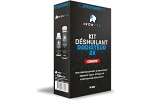 IRONTEK LUBRIFIANTS HAUTE QUALITE Déshuilant Radiateur 2K Curatif 2x150ml - IRONTEK | IT226 | Bi-Composant | Élimine Huile Boues Tartre | sans Démontage | Nettoyage Complet Système Refroidissement