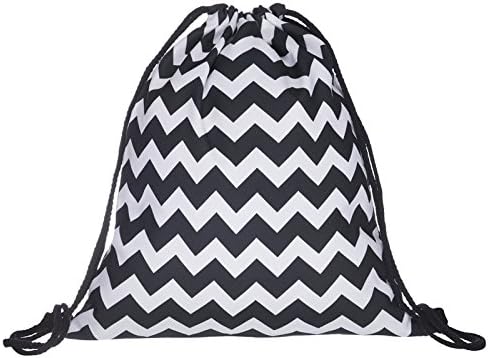 Zohra Unisex Drawstring Backpack Gymsack Gym Bag for Teenages and Children, Sports Bag Kids School PE Bag (zig zag)
