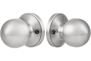 Probrico Brushed Nickel Dummy Door Knobs, Round Interior Door Knobs for Closet(Keyless, No Latch), Single Side Half-Dummy Knobs, 2 Pack