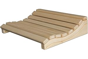 SUNNYDEALS Holz Sauna-Kopfstütze | ergonomische Sauna Kopflehne aus Espenholz | wellenförmiges Saunazubehör | Sauna Nackenkissen ca. 29 x 37 x 8 cm