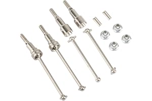 HAPTUFER Front and Rear Metal Drive Shaft for HBX 16889 16889A 16890 16890A SG1601 SG1602 1/16 RC Car Upgrade Parts, Silver