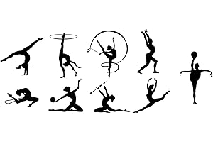 PLIGREAT Lot de 2 feuilles d'autocollants muraux amovibles en vinyle pour chambre à coucher, studio, gymnastique, salle de transition, décoration murale d'intérieur