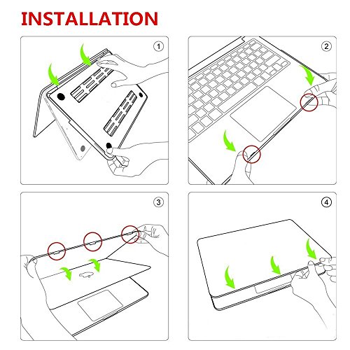 Se7enline Sanfte Schutzschale, Kunststoff, mit schwarzem Tastaturschutz aus Silikon und transparenter Displayschutzfolie, Design: schwarze Kreise, für Macbook Lamp Bulb Macbook Pro 13“ (Model A1278) - 5
