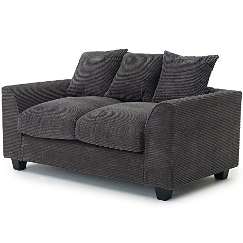 Laura James Bergen 3 + 2 Seater Sofa Set Grey Fabric Cord Settee