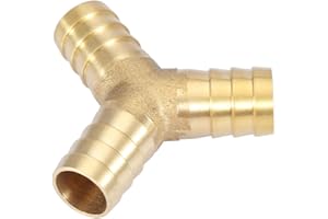 HILITAND Messing Y 3-Wege-Schlauchverbinder, T-Schlauchverbinder f¨¹r Tischlerarmatur Luft Wasser Gas 6/8/10/12/14 / 16mm(14mm 1pcs)