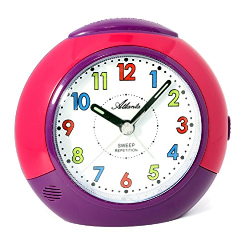 Preisvergleich Produktbild Atlanta Kinderwecker Rosa Lila Mädchen Analog - 1708-8