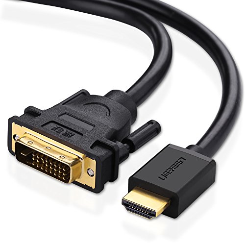 HDMI DVI adapter UGREEN DVI 24+1 Adapter HDMI mit 1080P, High Speed DVI auf HDMI Konverter unterstützt 3D , Full HD vergoldete Kontakte, 1m