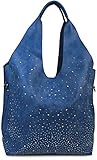 Beuteltasche mit Glitzersteinen und großem Hauptfach